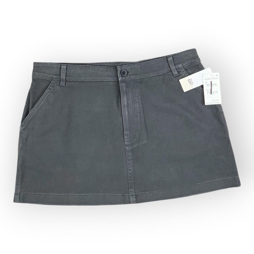 Nordstrom BP Women's Faded Black Denim Mini Skirt Size Summer Party size 12